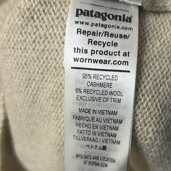 Patagonia Men's Beige Cashmere 1/4-Zip Sweater XXL BNWT brand new - Picture 5 of 6